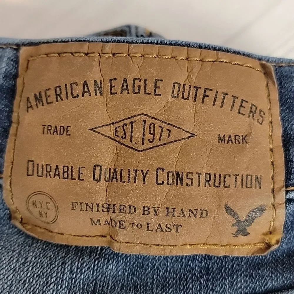 American Eagle 360° Extreme Flex Slim Straight Blue Jeans Womens Size 26